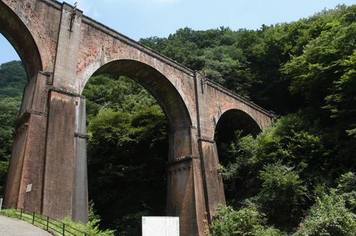 Retro red brick bridge @ Meganebashi, JPG