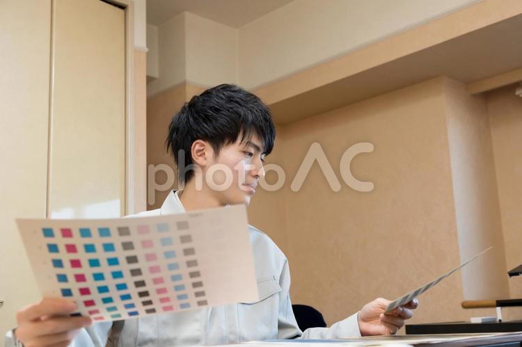 若い男性　パソコン　デザイン　仕事 人物,男性,日本人の写真素材