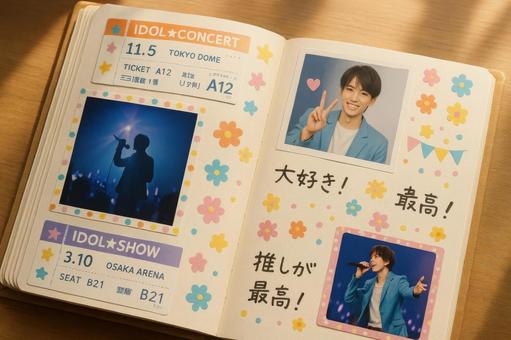 推し活の思い出をまとめたアルバム 推し活の思い出をまとめたアルバムの写真