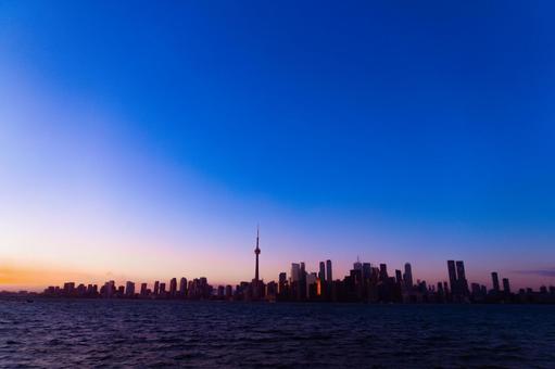 Photo, toronto, canada, skyline, 