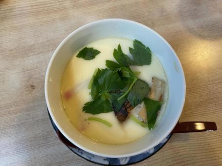 Chawanmushi Mitsuba Pottery Japanese Cuisine, JPG Chawanmushi Mitsuba Pottery Japanese Cuisine, JPG