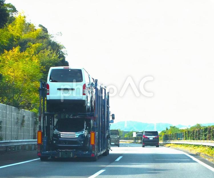 秋の紅葉した木とキャリアカー キャリアカー,カーキャリアー,車の写真素材