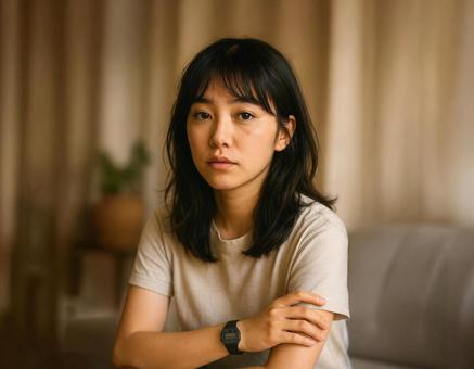 見つめる女性の写真