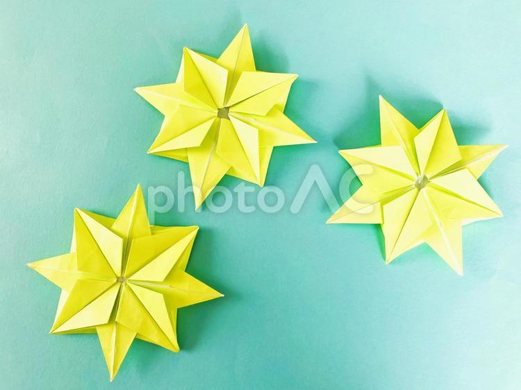 折り紙作品（シャイニングスター）１ シャイニングスター,星,折り紙の写真素材