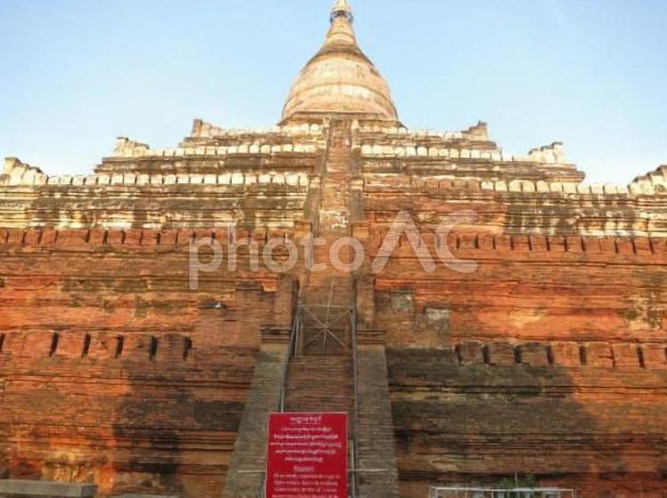 ミャンマー　パガンの仏教史跡　16 ミャンマー,世界遺産,パガンの写真素材