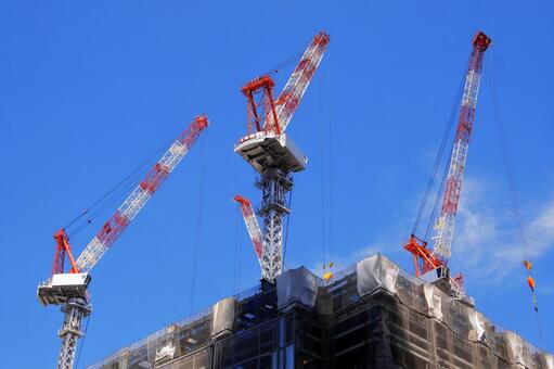 Tokyo redevelopment rush skyscraper crane Tokyo redevelopment rush skyscraper crane