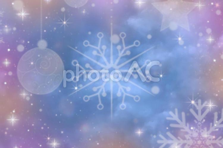 クリスマス飾りの水彩画風背景 キラキラ,クリスマス,スノーフレークの写真素材