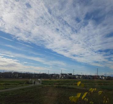 埼玉県と群馬県の間の青空 埼玉県と群馬県の間の青空の写真