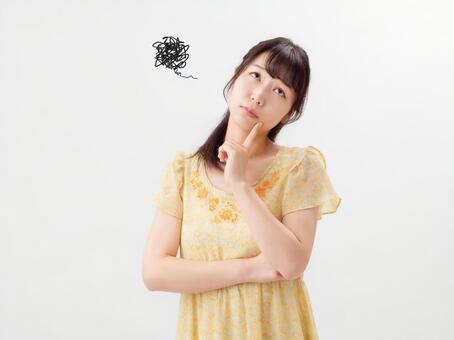 Young woman wondering, thinking, stress, sickness, JPG Young woman wondering, thinking, stress, sickness, beauty, skin care, anti-aging, JPG