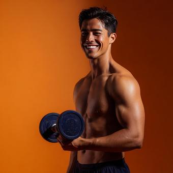 筋肉質な男性のポートレート 筋肉質な男性のポートレートの写真