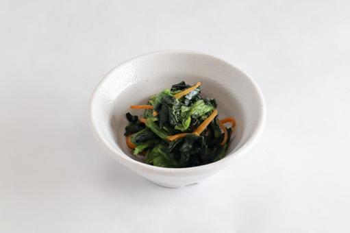 ほうれん草のお浸し 野菜,小鉢,和食の写真素材
