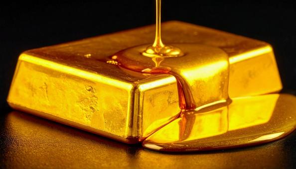 リアルな金の延べ棒と溶解表現 リアルな金の延べ棒と溶解表現の写真