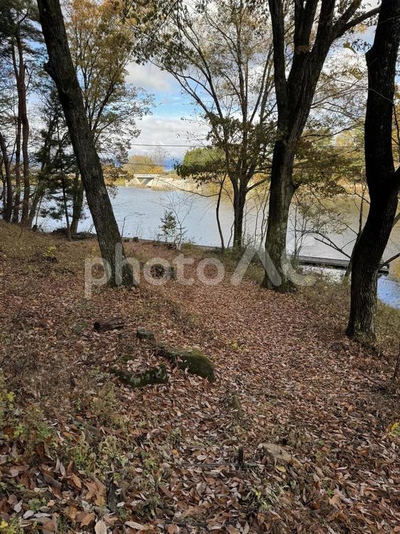 長野県塩尻市　みどり湖の遊歩道・道路 みどり湖,信州,長野県の写真素材