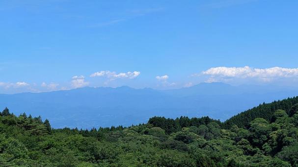 The Omine mountain range seen from Mount Kongo, omine mountains, vision, many mountains of, JPG