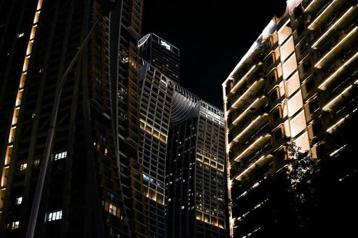 重慶夜景・ラッフルズシティ  重慶,夜景,ラッフルズシティの写真素材