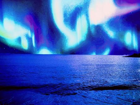 眩しい冬の夜 オーロラ,天体観測,冬の写真素材