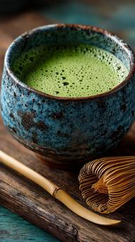 点てた抹茶 点てた抹茶の写真