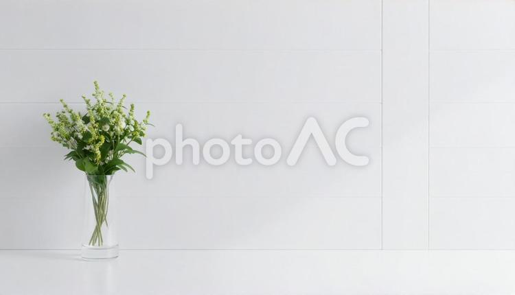 ハーブの花を飾る、コピースペース 花,ハーブ,シンプルの写真素材