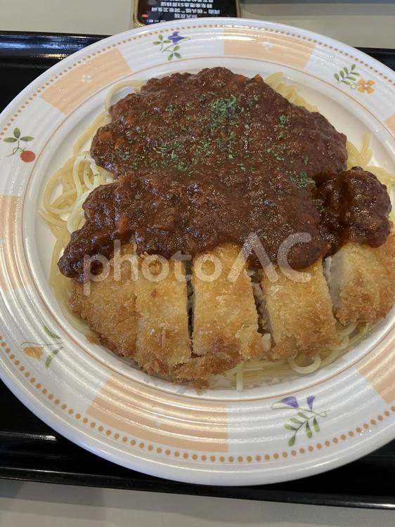 スパゲティカツカレー パスタ,スパゲッティ,スバゲッティーの写真素材
