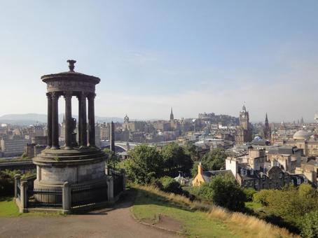 丘から見たスコットランドの街並み イギリス,スコットランド,街並みの写真素材