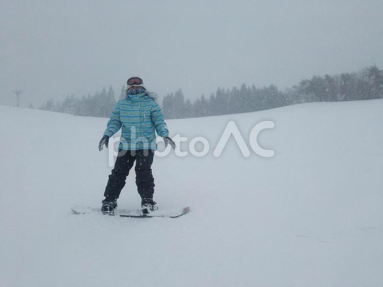 初スノボー スノボー,雪山の写真素材