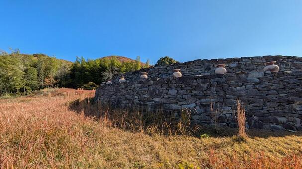 善通寺市の野田院古墳 積石塚古墳,古墳,前方後円墳の写真素材