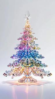 クリスタルガラスのクリスマスツリーの写真