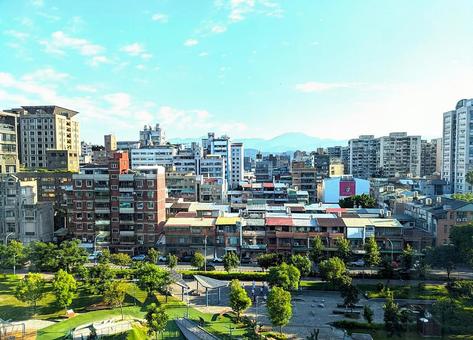 台北の街並みと空 台北の街並みと空 台北,台湾,アジアの写真素材