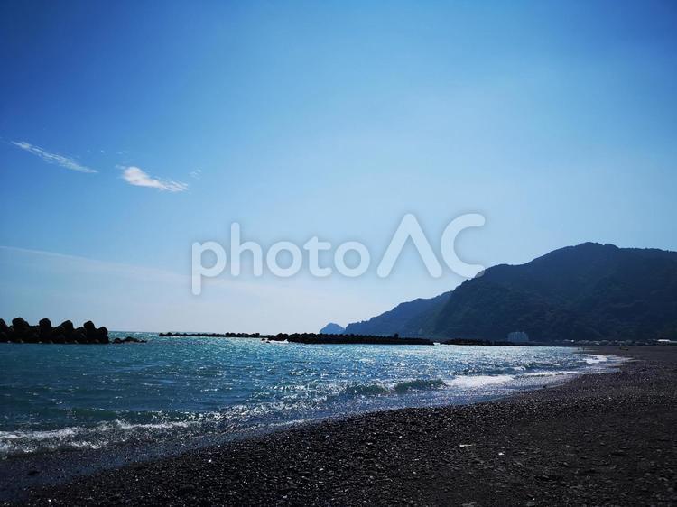 用宗海岸 波,海水浴,海の写真素材