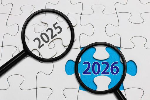 2025年から2026への引き継ぎ 2026,2025,行く年来る年の写真素材