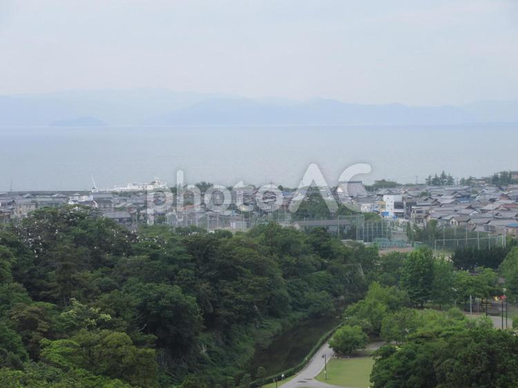 彦根城から見る景色 彦根城,街並み,風景の写真素材