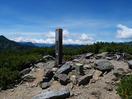 小太郎山山頂 小太郎山山頂 小太郎山,北岳,南アルプスの写真素材
