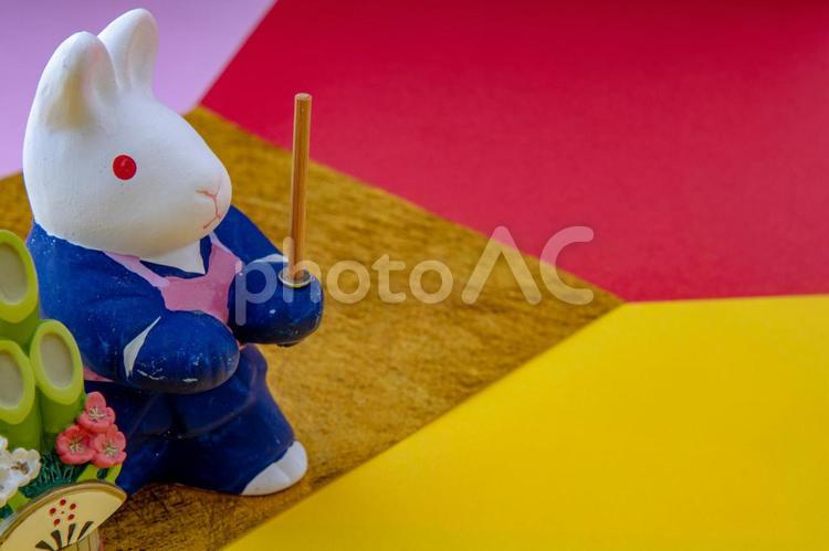 2023うさぎ年年賀状素材8 うさぎ,うさぎ年,卯の写真素材