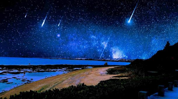 沖縄の海と夜空 沖縄の海と夜空の写真