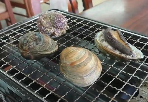 浜焼き 浜焼き 浜焼き,海鮮,貝の写真素材