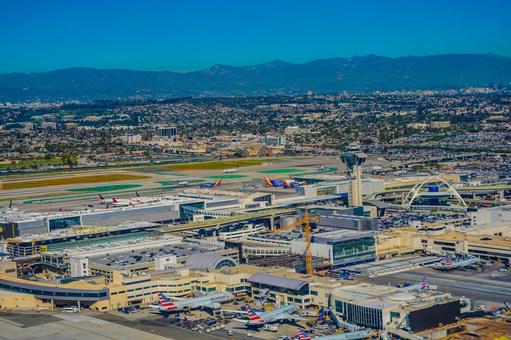 ロサンゼルス空港と周辺都市風景 ロサンゼルス,アメリカ,空港の写真素材