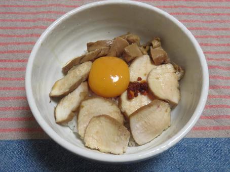 チャーシュー丼 叉焼丼,ごはん,献立の写真素材