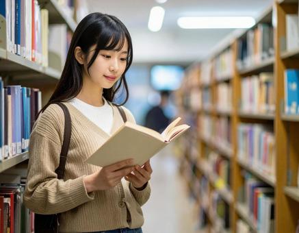 本を読む女性 本を読む女性の写真