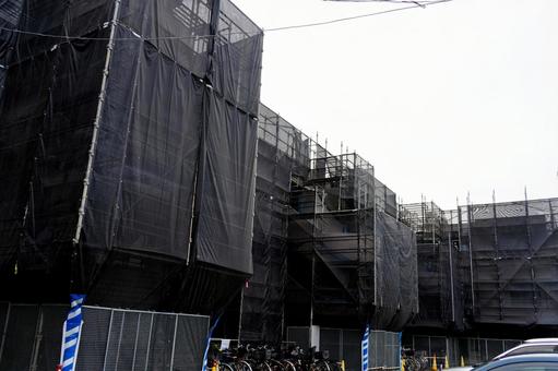 外壁工事 外壁工事,マンション,ペイントの写真素材