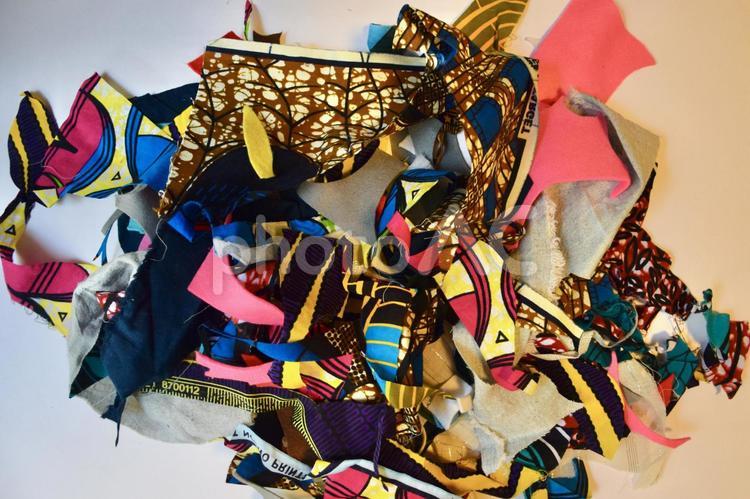 布の切れ端 アフリカ布,フェルト,布切れの写真素材