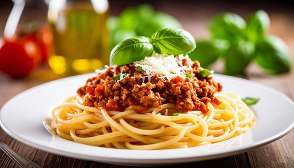 ミートソースパスタ ミートソースパスタの写真