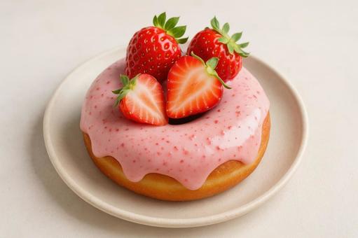季節限定いちごドーナツの写真
