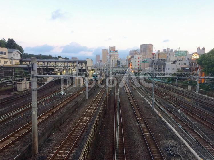 上野の線路 東京,東京都,東京の町並みの写真素材