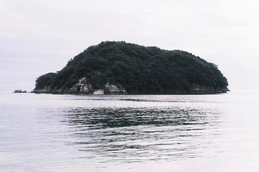 小さな島 海,風景,空の写真素材