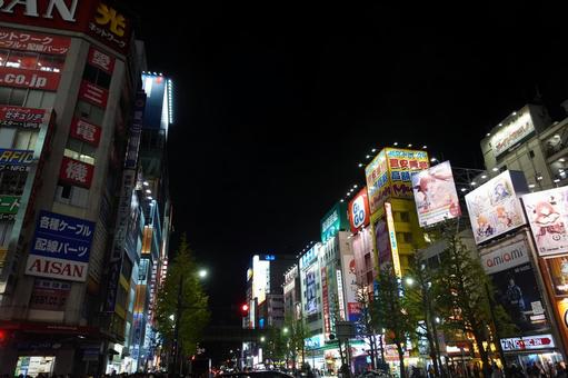 秋葉原電気街の夜景 秋葉原,日本,都会の写真素材