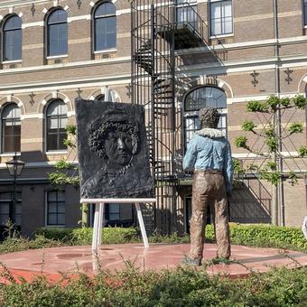 レンブラントの生家 レンブラントの生家 eu,ヨーロッパ,オランダの写真素材