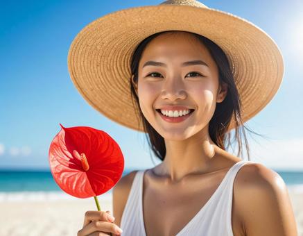 アンスリウムと、海辺の彼女 アンスリウムと、海辺の彼女の写真