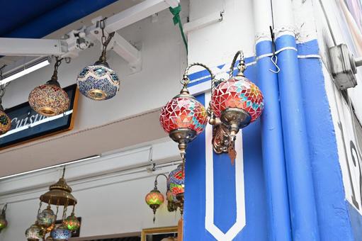 ランプ ランプ,軒先,アラブの写真素材