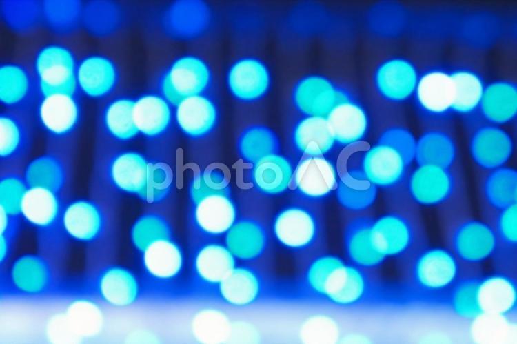 青色と白色のイルミネーション 青,青色,白の写真素材