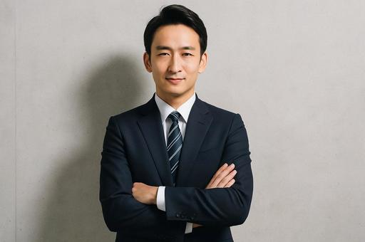 男性ビジネスマン腕組みポーズ・経営者 男性ビジネスマン腕組みポーズ・経営者の写真